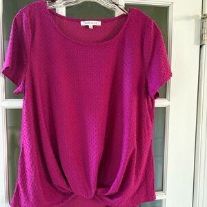 Rose & Olive Fuchsia Textured Blouse